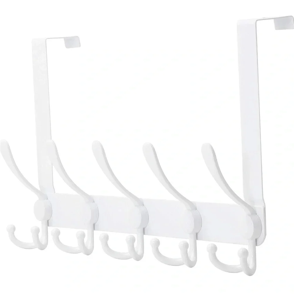🆕 Heavy Duty Over The Door Clothes Hanger and Towel Rack, White